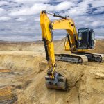 excavator at work on construction site